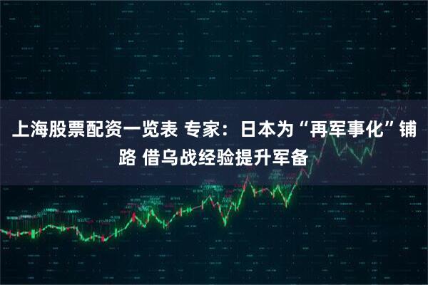 上海股票配资一览表 专家：日本为“再军事化”铺路 借乌战经验提升军备